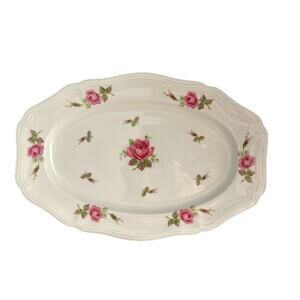 Haviland Chippendale Rose 13” Serving Platter Tray Dish Bavaria Germany Pink